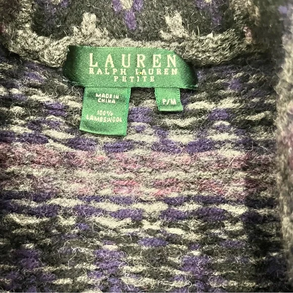 Lauren Ralph Lauren Women’s Lambswool Sweater Vest Shawl Collar Southwes… - Picture 13 of 15